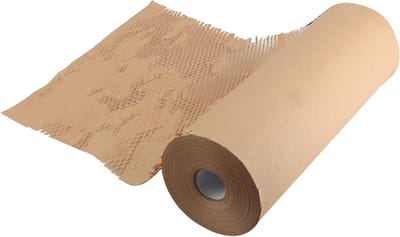 Verpakking met honingraatpapier 38 cm x 50 m, bruine kraft rol voor verhuizen, verzenden en beschermen van kwetsbare items
