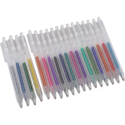 18 Kleuren Gelinkt Penschrijfset Intrekbare 1.0mm Punt Glitter Tekenpen voor Journal Kleuren Kalender Decoratie