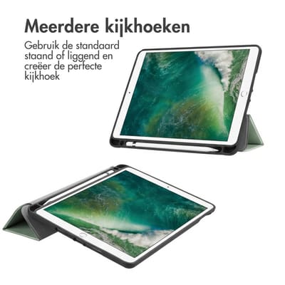 imoshion Tablet Hoes - Geschikt voor Apple iPad Air 2 (2014) / Air 1 (2013) / 6e generatie (2018) 9.7 inch / 5e generatie (2017) 9.7 inch - Trifold Bookcase - Lichtgroen