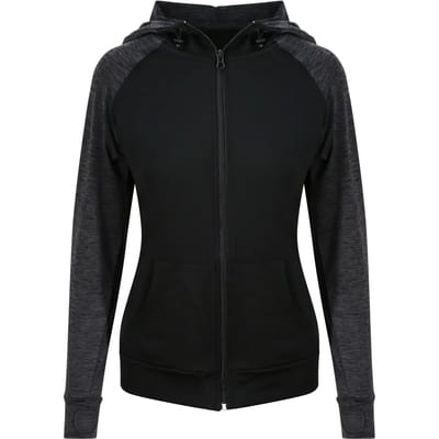 Contrasterende dames sweatshirt met rits Just Cool Zoodie