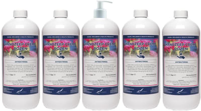 Handzeep Crème Rozen 1 liter - set van 5 stuks - met gratis pomp - Voordeelverpakking