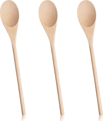 Set van 3 lange houten lepels van 30 cm voor koken, roeren en bakken - Keukengerei voor het bereiden van maaltijden en proeven
