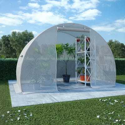 Tuinkas - Plantenkas - Planten Beschermen - Verstevigd PE Materiaal - 300 x 150 x 200 cm - Wit