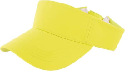 Verkleed zonneklep/sunvisor - voor volwassenen - neon geel - eighties/nineties thema