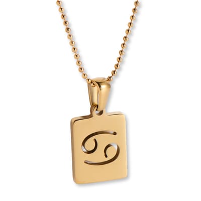 Marama - Ketting Sterrenbeeld Kreeft - 18K verguld goud - stainless steel - horoscoop - damesketting - ballchain - zodiac - cadeau dames - ketting met hanger