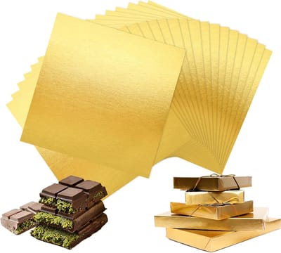 100 Stuks Gouden Folie Papier Wraps voor Chocolade, Snoep en Cadeaus, 20 x 20 cm, Perfect voor DIY Decoratie en Verpakking