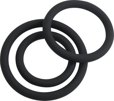 Banoch | Cockring trio - classic set | zwart siliconen | Ø 30/40/50 mm | penisring