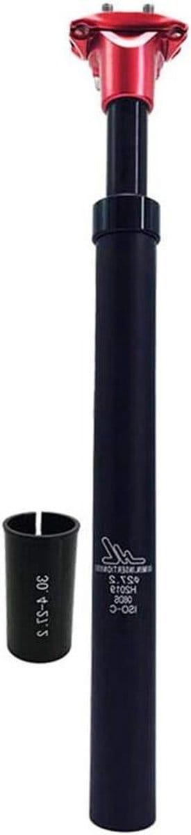 Verende Zadelpen - Schokdemper Fiets - Comfortabel Fietsen - Aluminiumlegering - 350mm Lengte - Zwart