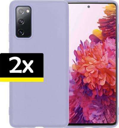 Hoesje - 2 Stuks - Geschikt voor Samsung Galaxy S20 FE - Sterk & Shockproof - Case Siliconen - Back Cover - Telefoon Hoes - Telefoonhoesjes - Lila