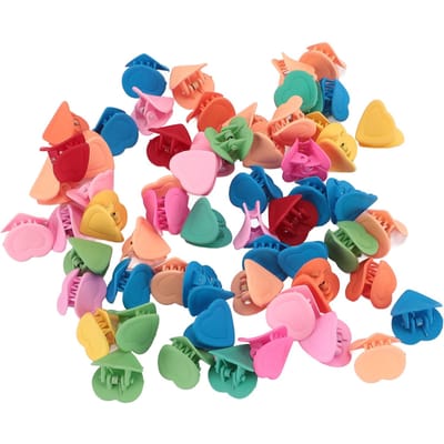 100 stuks Mini Hart Klauw Clips Klein Schattig Haarspeldje Haar Decoratie Accessoires Kinderen Kleurrijk Haar blue