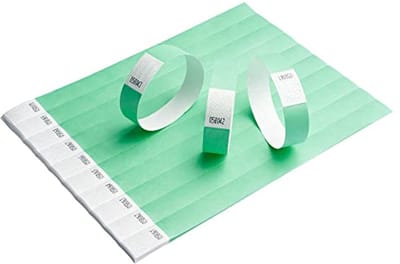 Papieren armbanden voor evenementen, 100 stuks, 19 mm, scheurvast, 12 kleuren