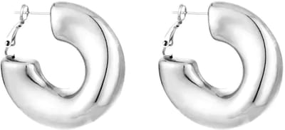 Bijoutheek Oorringen Hoop Gebogen Zilver