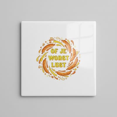 Grappige “Of Je Worst Lust” Tegel – Humoristische 15×15 cm Keramische Wanddecoratie Cadeau