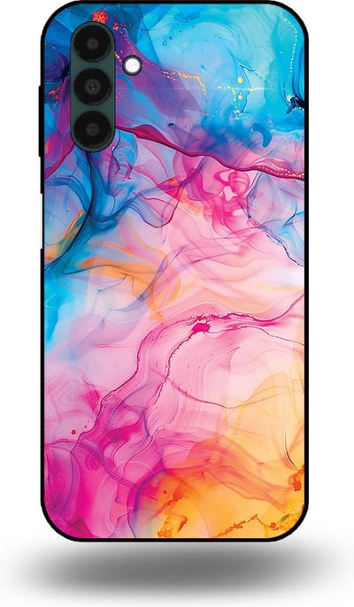 Smartphonica Telefoonhoesje Geschikt voor Samsung Galaxy A13 5G met Regenboog Acryl Marmer Opdruk - TPU Backcover Case Rainbow Acrylic Marble Design geschikt voor Samsung Galaxy A13 5G