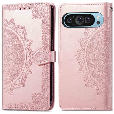 imoshion Hoesje - Geschikt voor Google Pixel 9 / 9 Pro - Mandala Bookcase - Rosé Goud