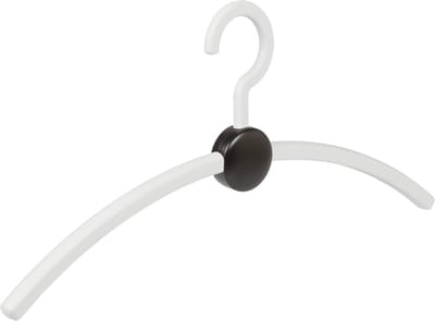 De Kledinghanger Gigant - Garderobehanger - Jassenhanger - Volwassenen - 708170 - 24 Stuks - Point - Kunststof - Wit - Zwart - 45 cm - Kledinghanger - Kleerhanger (708170/24)
