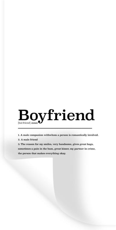 Muurstickers - Sticker Folie - Vriend definitie - Quotes - Spreuken - Boyfriend - Woordenboek - 40x80 cm - Plakfolie - Muurstickers Kinderkamer - Zelfklevend Behang - Zelfklevend behangpapier - Stickerfolie