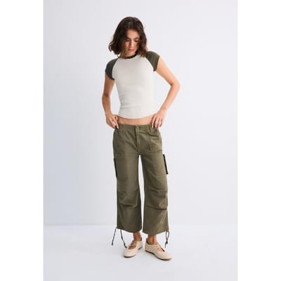 Stradivarius T-shirt met raglanmouwen  Steen XS