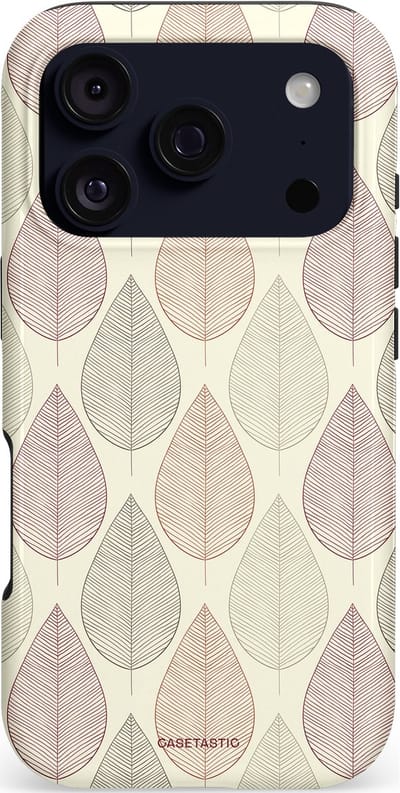 Casetastic hoesje geschikt voor Apple iPhone 17 Pro - MagSafe - Dubbellaagse bescherming - Botanisch retro bladeren dans - Fashion Case - Crème