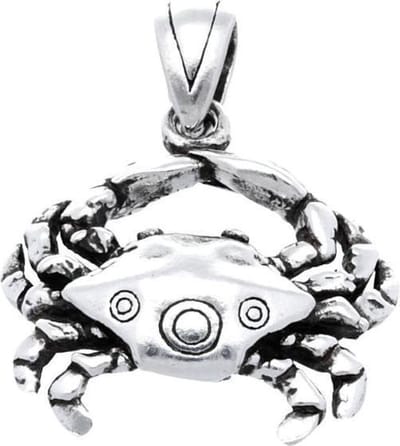 Zilveren Krab in detail kettinghanger