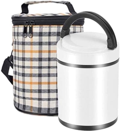Lunch Box - Thermos Container - Warme Maaltijd - Lekvrij Ontwerp - 3 Liter - Wit