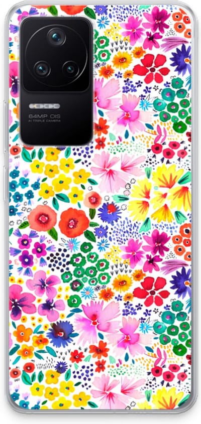 Case Company® - Hoesje geschikt voor Xiaomi Poco F4 hoesje - Little Flowers - Soft Cover Telefoonhoesje - Bescherming aan alle Kanten en Schermrand