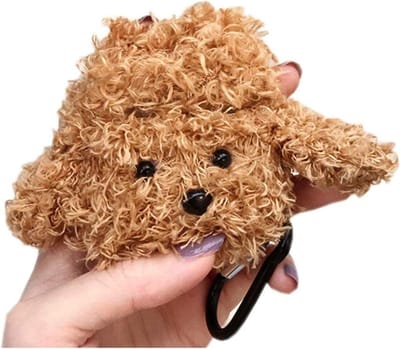 Schattige Pluche Hoesje met Sleutelhanger voor AirPods 3 - Zacht en Warm Draadloos Oplaadbaar