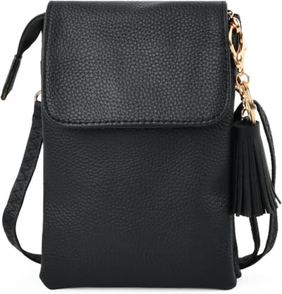 Stijlvolle Schoudertas voor Dames, Casual Handtas, Lichtgewicht Crossbody Tas met Rits en Verstelbare Schouderband, Ideaal voor Telefoon en Accessoires (Zwart)