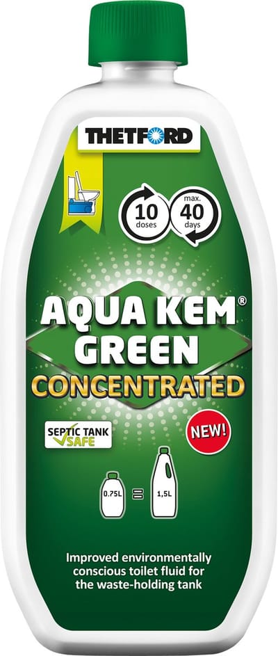 Camping toilet vloeistof, chemisch toilet vloeistof, groene toiletvloeistof, 0,75 liter