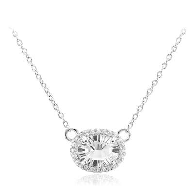 Cavill - Zilveren Halsketting 925 Sterling Zilver met Witte Topaas 1,35 ct en 24 Tanzanian Zirkonen 0,15 ct Elegant