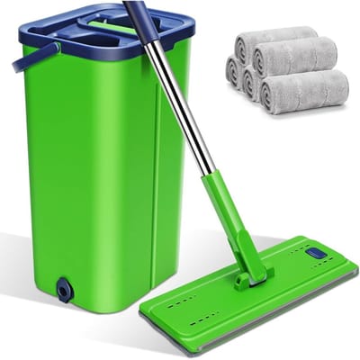 ApexArte® Dwijl en Emmer Set - Dweilsysteem - Dweilen & Vloerwissers - Groen