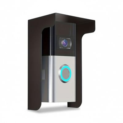 Dutchers® Metalen Deurbelkap voor Videodeurbel - Vernieuwde Versie - Beschermkap geschikt voor Ringdoorbel - Regenkap - Beschermingskap – Wind- & Waterdicht – Verblindingsvrije Zonneklep – Compatibel met Ring, Google Nest, Eufy & en meer – Zwart