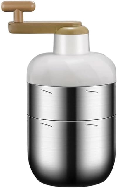 Handmatige IJsschaafmachine - Ijsmaker DIY - Drankjes Maken - Roestvrij Staal - 14x14x17CM - Zilver