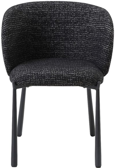 Vente-unique Set van 2 stoelen in tweedstof en metaal - Zwart - SIJOLA