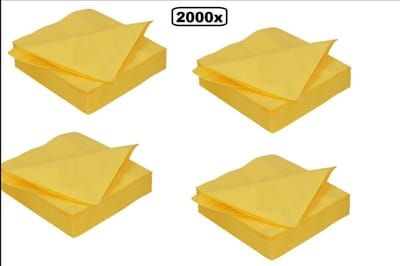 2000x Servet 2 laags 33cm geel - DiDi Tissue servet - servetten diner cocktail 100% biologisch afbreekbaar festival thema feest restaurant party