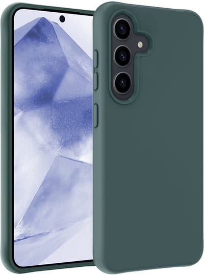 Hoesje - Geschikt voor Samsung Galaxy A56 - Sterk & Shockproof - Siliconen Case - Hoes Cover - Telefoonhoes - Donkergroen