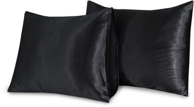 Beauty Silk - Kussenslopen - 60x70 - 2 stuks - zwart