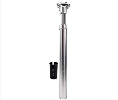 Zadelpen - Fietszadelondersteuning - Comfortabel Fietsen - Verstelbare Veervering - 350mm Lengte - Zilver
