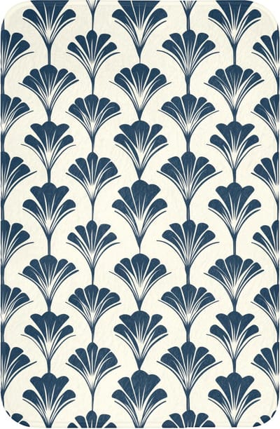 WC mat 40x60 cm - Antislip - Klassiek - Motief - Blauw - Toiletmat - Vloermat - Douchemat - Toilet tapijt - Toiletmatten