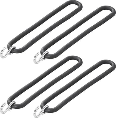 ProPlus Spanrubbers met S-haak - 8x stuks - 20 cm - voor dekzeilen - RVS S-haak - tentelastiek