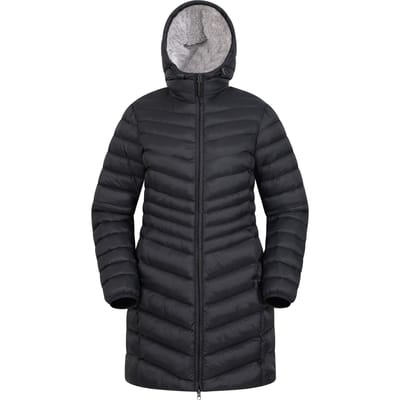 Mountain Warehouse Dames/Dames Florence gewatteerde jas met imitatiebontvoering (Zwart)