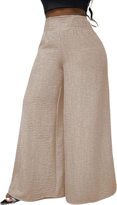 Livano Linnen Broek Dames - Zomerbroek - Volwassenen - Lange Broek - Pantalon - Strandbroek - Zomer - Ibiza Stijl - Licht Beige - Maat S