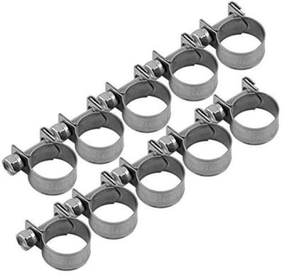 Ronte - RVS Slangklemmen Set voor Brandstofleidingen en Pijpen (14-16 mm) - Roestvrijstalen Bevestigingsclips - Set van 10