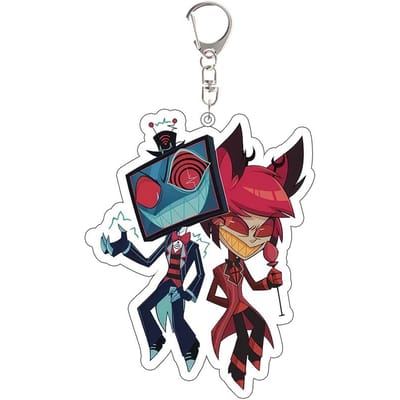 Voor Anime Peripherals Acryl Sleutelhanger Alastor Vox Serie Aangepaste Cartoons Rugzak Hanger Accessoires Ornament Festival Cadeau black