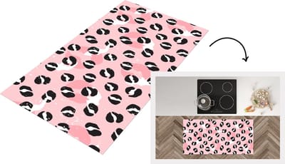 Keukenloper - Loper keuken - Panterprint - Deren - Design - Roze - 120x60 cm - Keukenloper vinyl