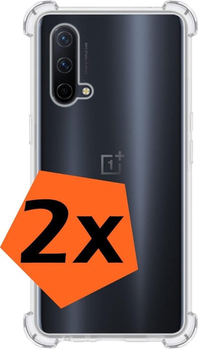 Hoes - 2 Stuks - Geschikt voor OnePlus Nord CE - Sterk & Shockproof - Siliconen Case - Back Cover - Telefoon Hoesje Shock Proof - Transparant