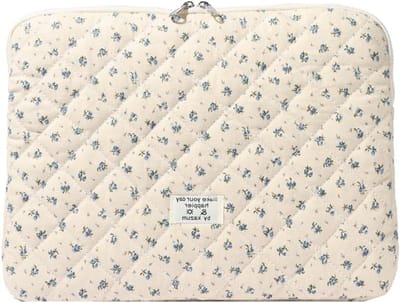 Puffy Laptop Sleeve - Laptop Tas Bloemen - Apparaten Beschermen - Zachte Gewatteerde Vulling