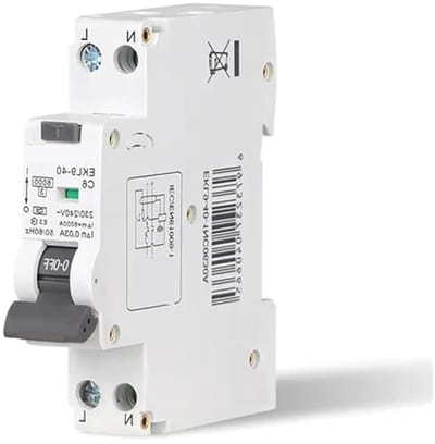 Automatische Zekering - Stroomonderbreker Lekstroom - Veiligheid Elektrische Installatie - Geïntegreerde Overbelasting Bescherming - 16A 2P 30mA - Wit