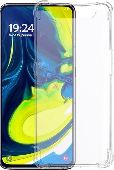Hoesje - Geschikt voor Samsung Galaxy A90 - Sterk & Shockproof - Siliconen Shock Case - Hoes Cover - Telefoonhoes - Transparant