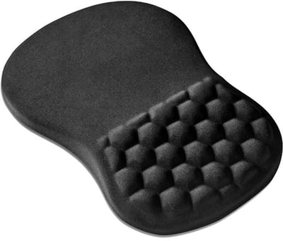 Muismat met polssteun - Ergonomische muismat - met polssteun – met polssteun van traagschuim – Zwart – Antislip – Traagschuim + PU – Kantoorartikelen – Zwart
